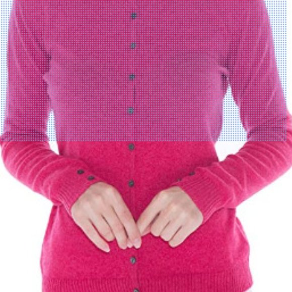 Women's Cashmere Button Front Long Sleeve Crewneck - Picture 1 of 1